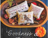 Counted Cross Stitch Pattern, Goodness & Plenty, Stitched Blessings, Autumn Decor, Fall, Primitive Decor, Plum Street Samplers PATTERN ONLY
