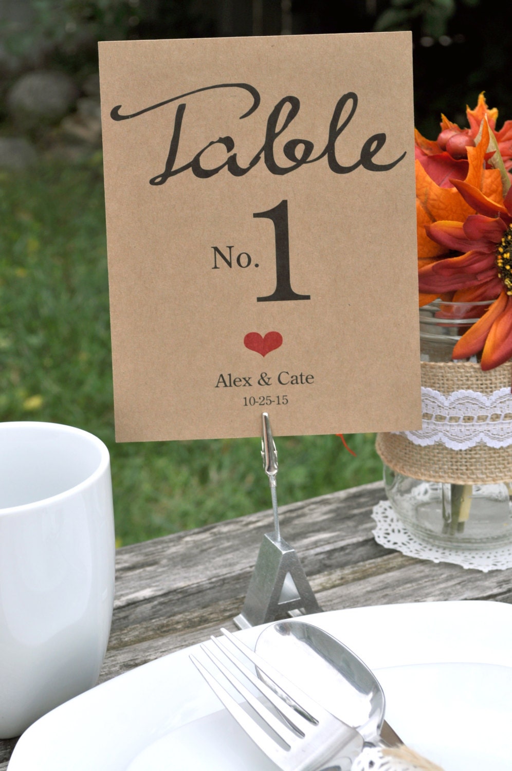 Rustic Wedding Table Numbers Personalized Wedding Reception