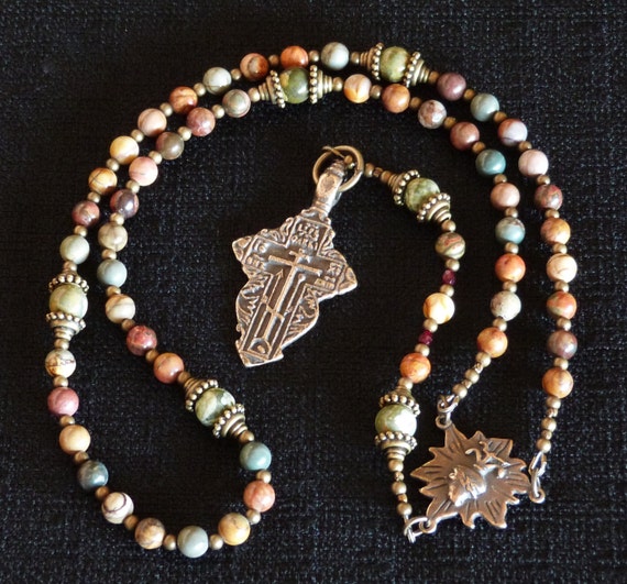 Catholic Rosary Old Russian Orthodox cross by EarlyPrayerRosaries