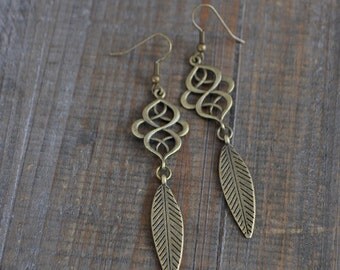Boucles d'oreilles plumes - Bijou bohémien - Inspiration bohème - Bohemian earrings - Coco Matcha