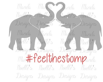 Alabama Elephants Hashtag Feel The Stomp and Rammer Jammer SVG or Silhouette Instant Download