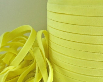 6yds Faux Suede leather Flat Micro Fiber Cord Light Yellow Flat Jewelry Cord 4mm 5mm x .5mm