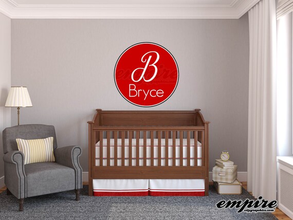 Boys Name Decals, Boys Nursery decals , Girls Nursery decals, Monogram decals, Circle Decals, Printed Decals, baby nursery wall names