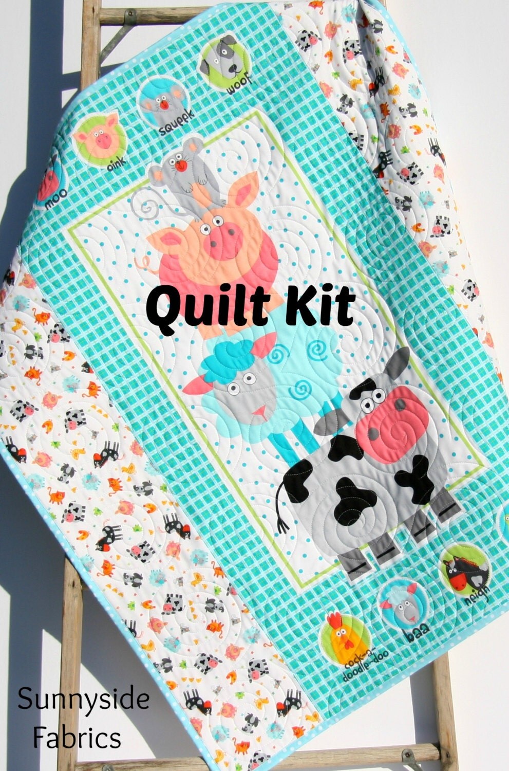 Farm Quilt Kit Panel Quick Easy Fun Beginner Project Studio