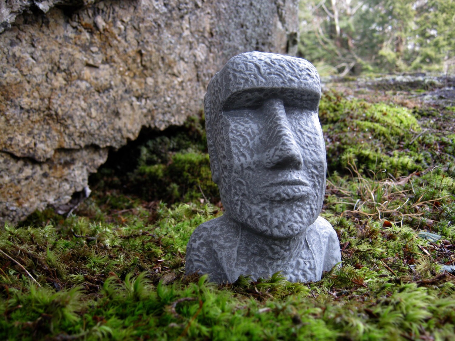 Easter Island head Moai Head Concrete Heads Garden Decor