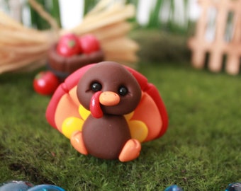 Polymer Clay Turkey- Miniature Turkey - Terrarium Accessory - Fairy Garden - Miniature Garden