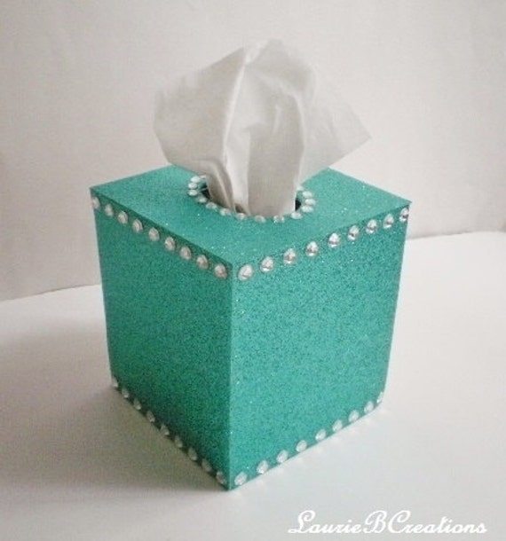 GLITTER & BLING Tissue Box Cover in Sparkling by LaurieBCreations