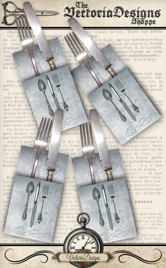 Cutlery Holders Printable utensil decor table setting dinner