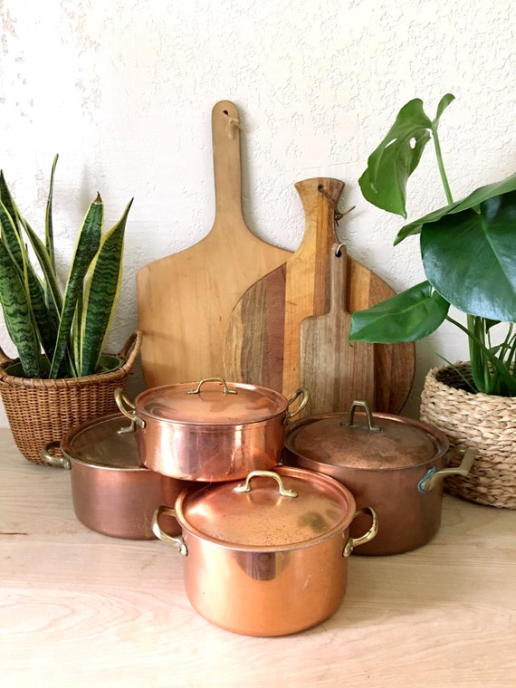 RESERVEDMid Century Rustic Copral Portugal Copper Pot with