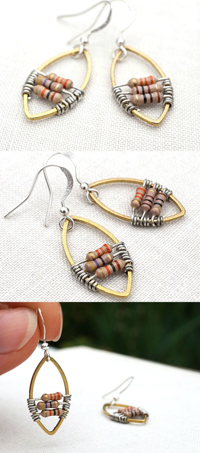 Wearable Technology Techie Jewelry Computer Earrings by GeekeryDOO