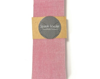 Red chambray tie - Wedding Mens Tie Skinny Necktie - Laid-Back necktie