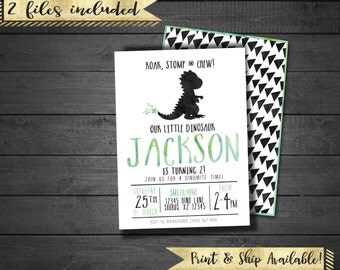 Dinosaur Birthday Invitation/ T Rex/ Dinosaur Party/ Dino Birthday/ Birthday Invitation/ Dinosaur Decorations/ printable