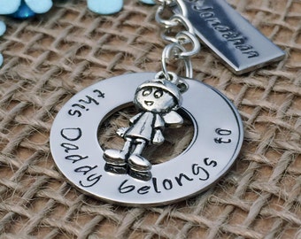 Personalised Gift for Men, Gift for Dad, Personalised Keyring, Personalised Gift for Him, New Dad Gift, This Daddy Belongs To Keyring