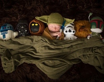 Baby Yoda Hat Photography Prop, MADE TO ORDER