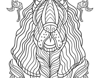 cute decorated pomeranian adult coloring page