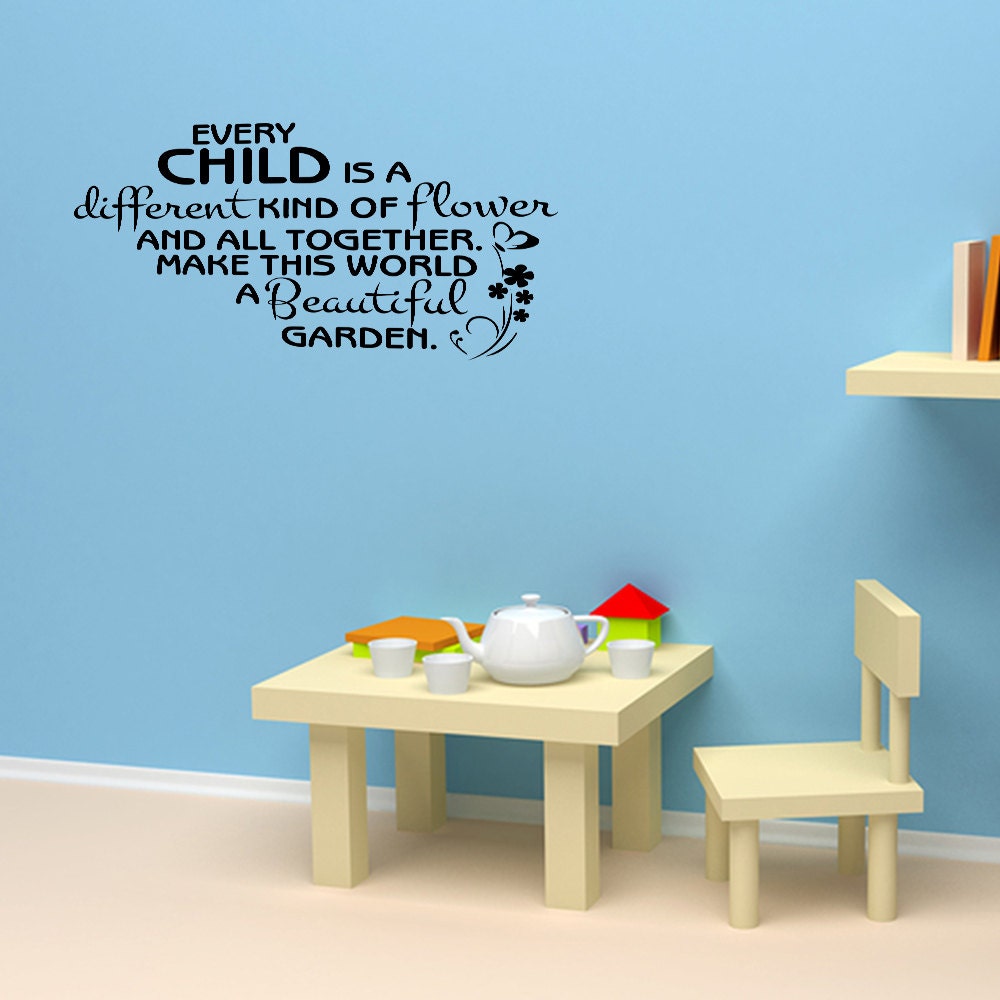 Wall Decal Quote Every Child Is A Different by vinylwordsdecor