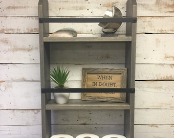 Large Farmhouse shelf- Farmhouse Style Decor- Farmhouse Furniture - Farmhouse Decor -Rustic Decor- Ladder- Ladder Shelf