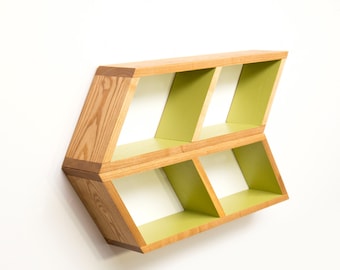Floating Chevron Shelves - Mid Century Modern Shelving - Arrow Wall Shelf - Geometric Home Decor - Bathroom Furniture - Wood Bedside Shelf