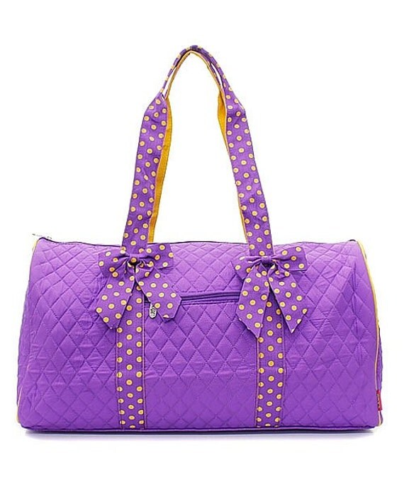 Monogrammed Quilted Purple Duffel Bag by DoubleBMonograms on Etsy