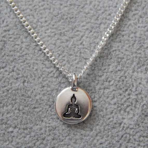 Buddha Charm Necklace Buddha Pendant Silver Buddha Necklace