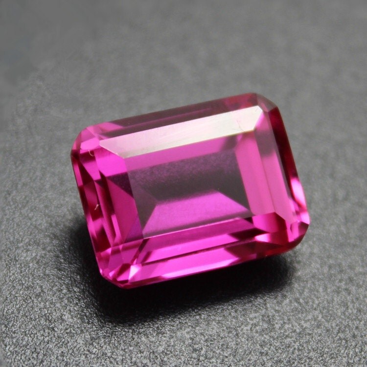 High Quality Ruby Rectangle Faceted Gemstone Emerald Cut Ruby