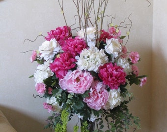 Rose, Peony and Hydrangea Silk Ceremony / Alter / Reception Table / Buffet Table / Guest Book Table Arrangement