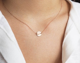 Delicate Initial Necklace, Rose Gold Initial Necklace, Available in Sterling Silver, Gold Filled and Rose Gold Filled