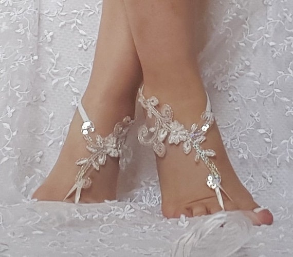 Free shipping beach shoes Unique design bridal sandal beads sequins barefoot sandals, bangle, wedding anklet, anklet, bridal, wedding