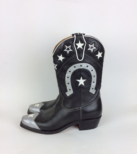 black tux with cowboy boots
