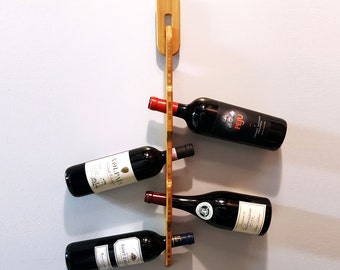 Bamboo Hanging Wine Rack - For Artificial Cork or Screw Cap Bottles