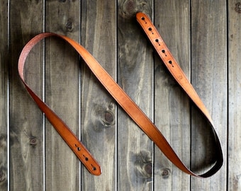 Leather Guitar Strap - Handmade Thin Strap - Custom Instrument Strap - Personalized Music Strap - Acoustic, Electric, Dobro, Folk