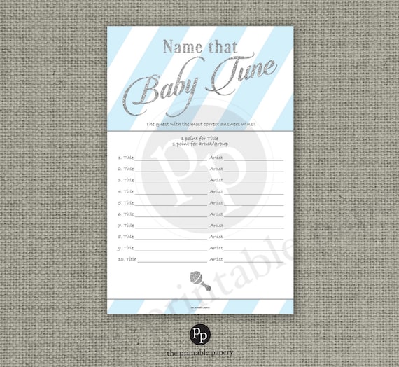 Name that Baby Tune Baby Shower Game 10 Songs Baby Songs