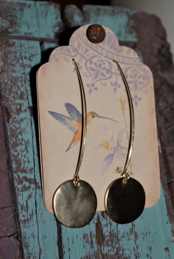 Matte Gold Disc threader Earrings gold Earrings Brighton