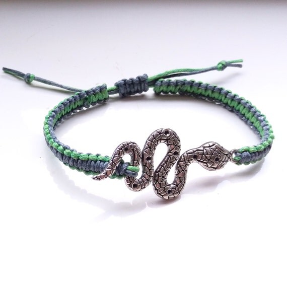 Slytherin Inspired Serpent Charm Bracelet by SBDesignsjewellery