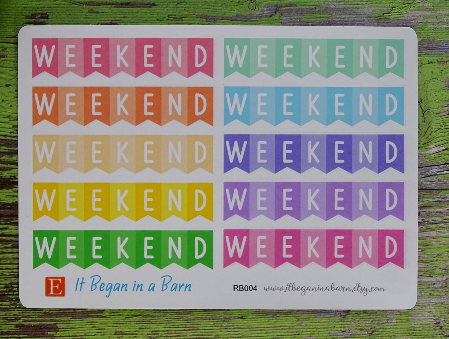 Weekend Banner Planner Stickers Fits Erin Condren Life