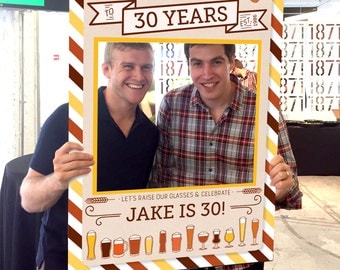 Cheers & Beers Birthday Photo Prop - DIGITAL FILE - Any Age Photo Prop - 30th, 40th, 50th Birthday Photo Prop - Printed Option Available