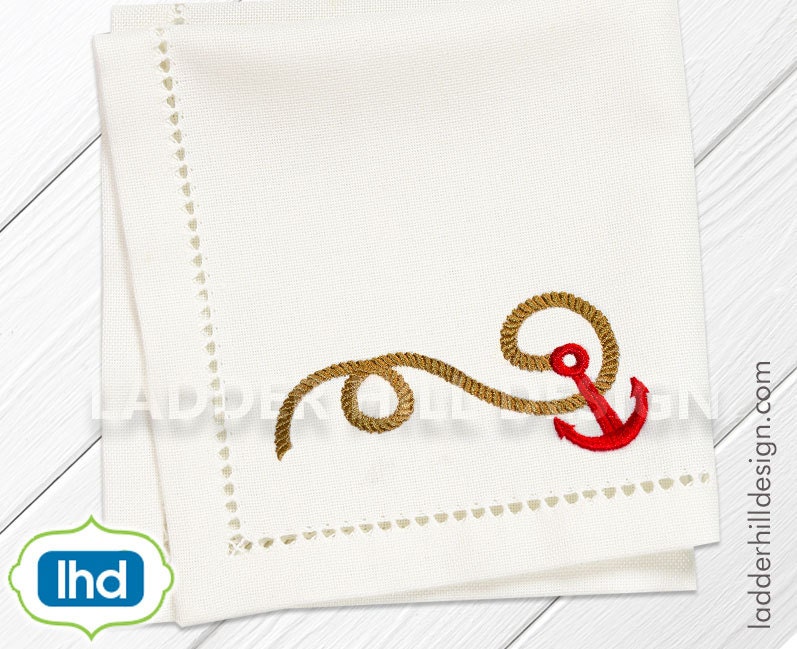 Anchor and Rope Rope Machine Embroidery Design WA023 from 
