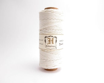 Hemptique blanc bambou cordon 1mm 62,5 m, cordon Hemptique, bambou blanc, blanc Hemptique cordon, en macramé blanc, BBS0007