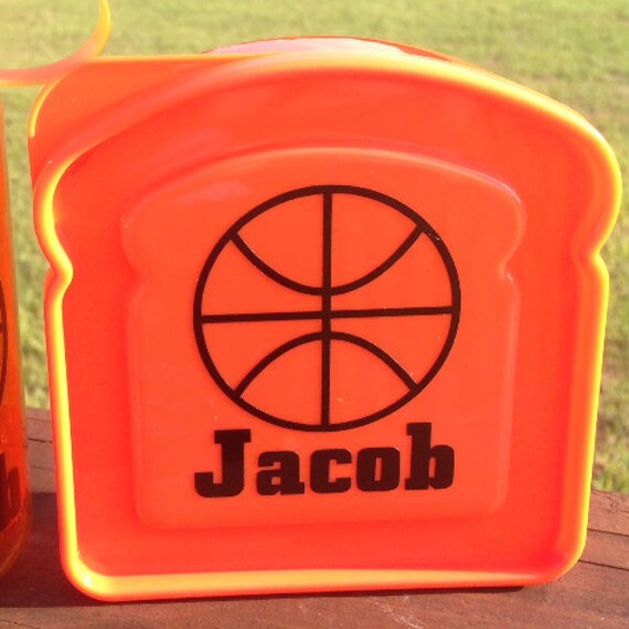 Items similar to Personalized Basketball Sandwich Container Custom