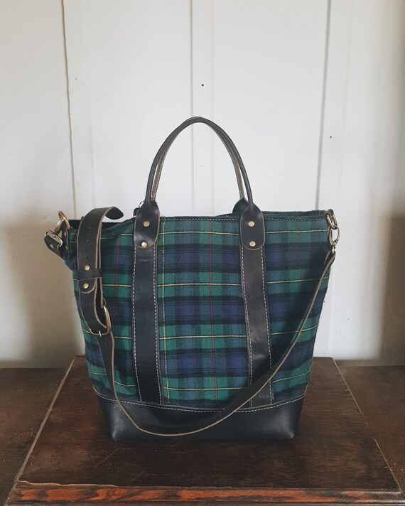 Reclaimed Plaid Flannel Tote Bag