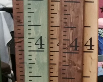 Handmade Pine Wood Growth Chart or Rulers - Custom Colors - Painted - Measures to 7'