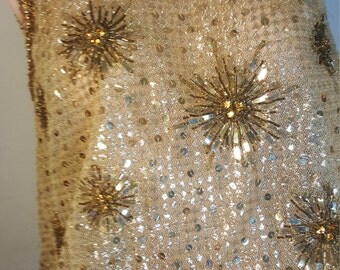 SOLD. Vintage Designer Gold Couture Dress