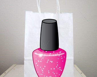 Spa Goody Bags, Nail Polish Goody Bags, Spa Party Goody Bags, Spa Party Favor Bags, Spa Party Favors - Nail Polish Favor Bags
