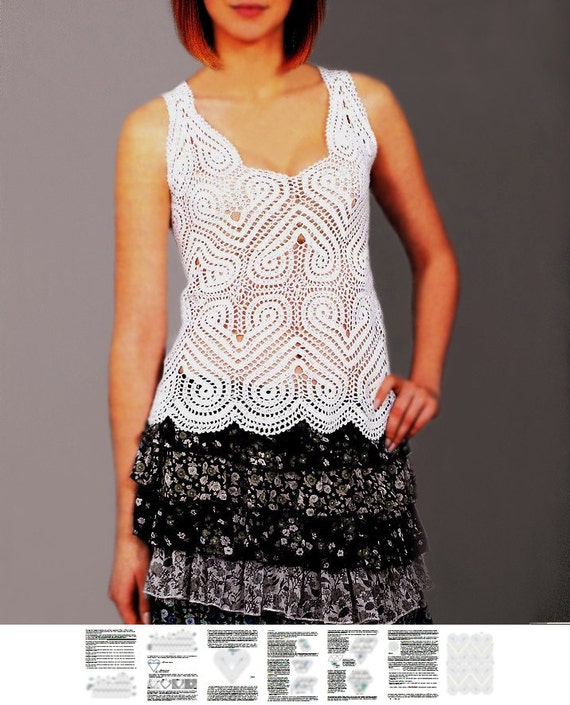 pattern danish heart crochet detailed with motifs, in Crochet top tutorial heart ENGLISH PATTERN