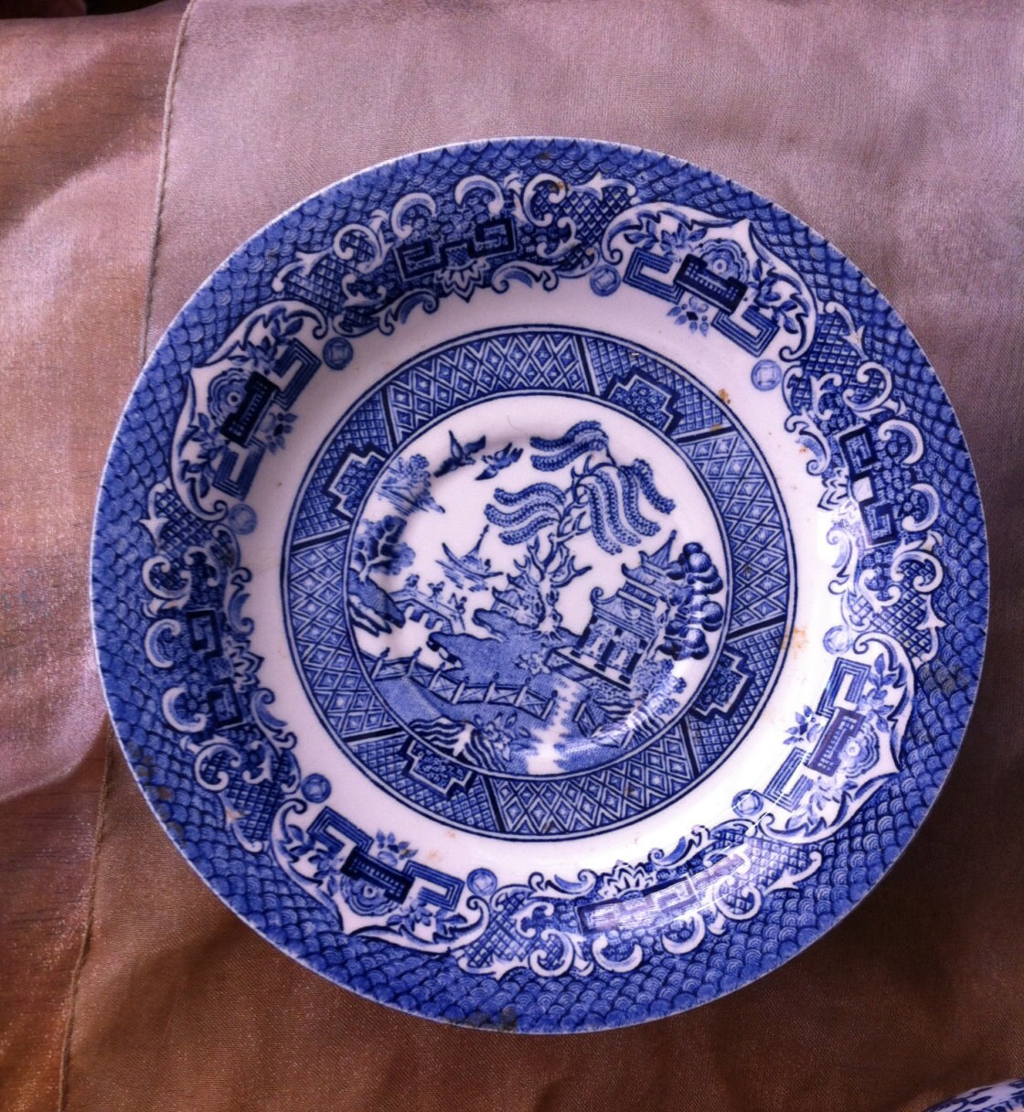 Vintage Blue Willow Pattern Saucers Blue and White Saucers