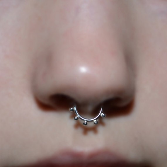 Silver Septum Ring - Septum Piercing 18 gauge - Nose Ring Hoop - Tragus Jewelry - Cartilage Earring - Daith Piercing - Forward Helix Earring