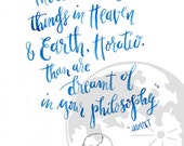 Hamlet Poster, Shakespeare Quote, Literature Poster, William Shakespeare Print, Calligraphy Print, Inspirational Quote, Blue Wall Art, Skull Hamlet Poster, Shakespeare Quote, Literature Poster, William Shakespeare Print, Calligraphy Print, Inspirational Quote, Blue Wall Art, Skull