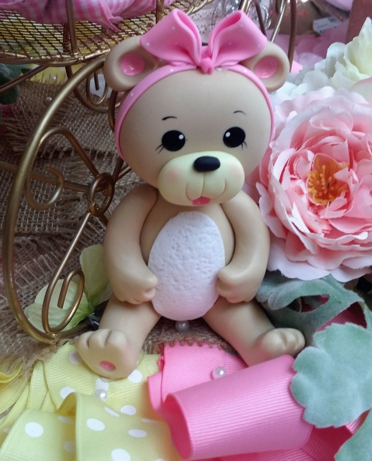 Teddy Bear Cake Topper Pink Teddy Bear Teddy Bear Birthday