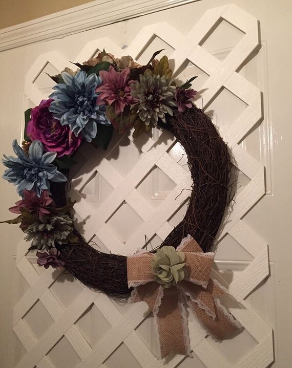 Victorian Wreath - Mother's Day - Spring Wreath - Summer Wreath - Door - Front Door Wreath - Elegant Wreath - Garden Wreath - Shabby Chic