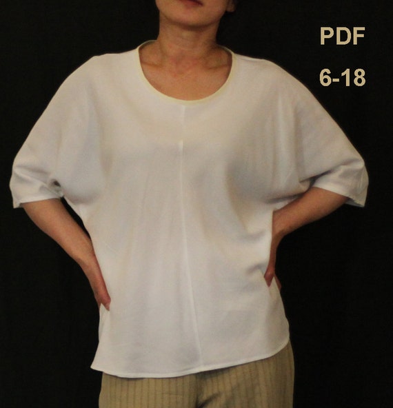  Dolman  sleeve  pullover blouse  Sewing Pattern  Instant PDF